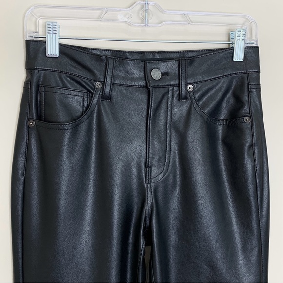 Veronica Beard Beverly Vegan Leather High Rise Skinny Flare Pant *Black* Sz 26 - Picture 5 of 16